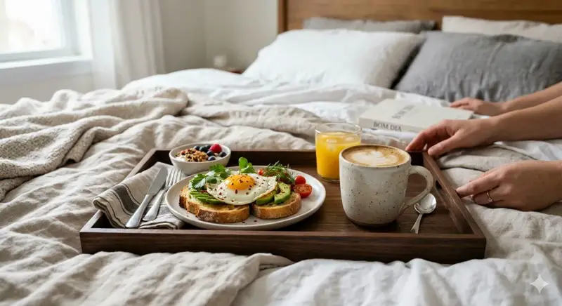 Café da manhã surpresa na cama